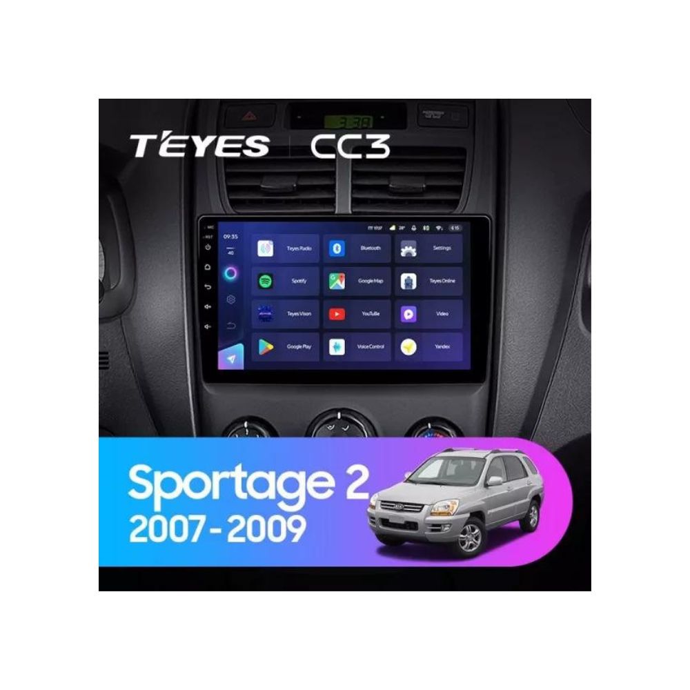 Штатная магнитола Teyes CC3 6+128 Gb Kia Sportage 2 2007-2009 9" фото 2